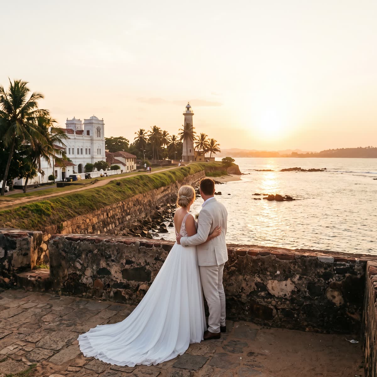 Wedding at Galle ramparts