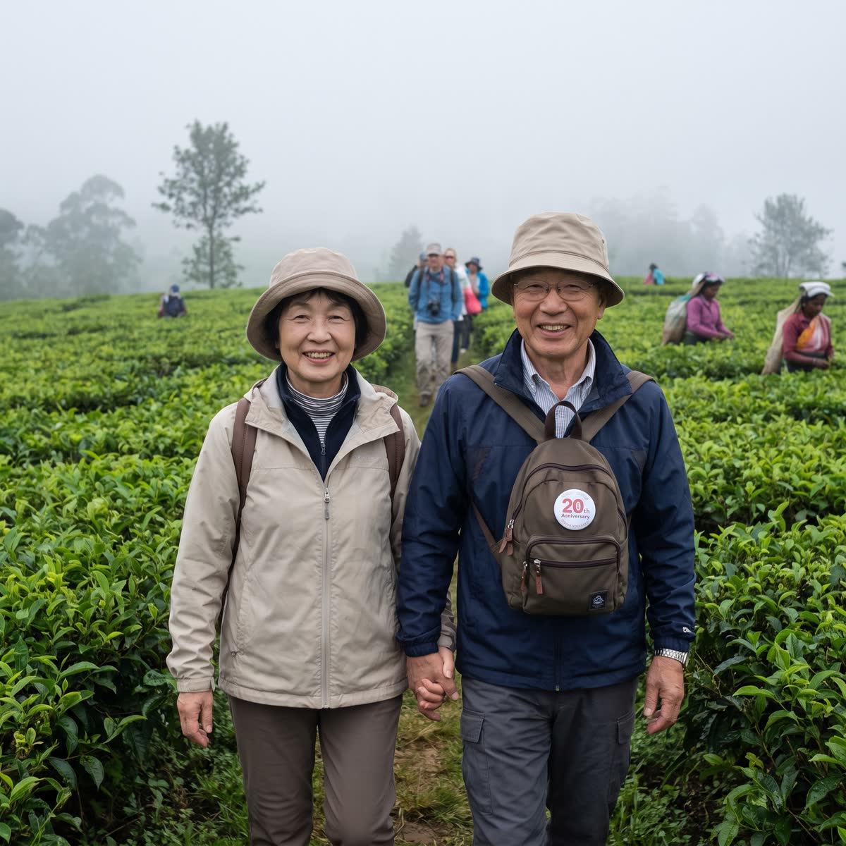 Daniel & Yuki at tea estate