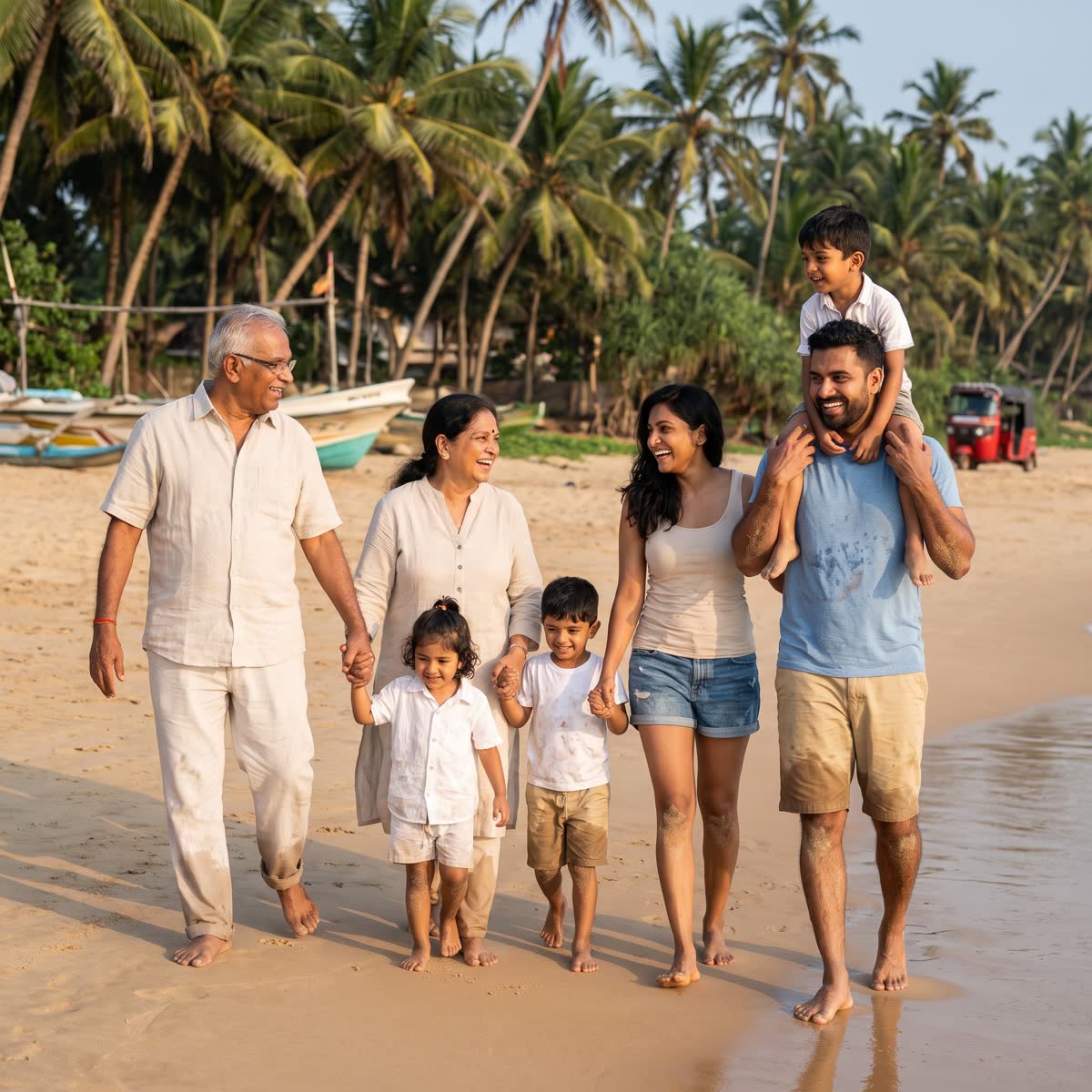 Henderson family at beach