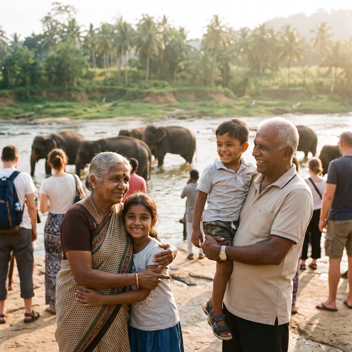 Grandparents with grandkids