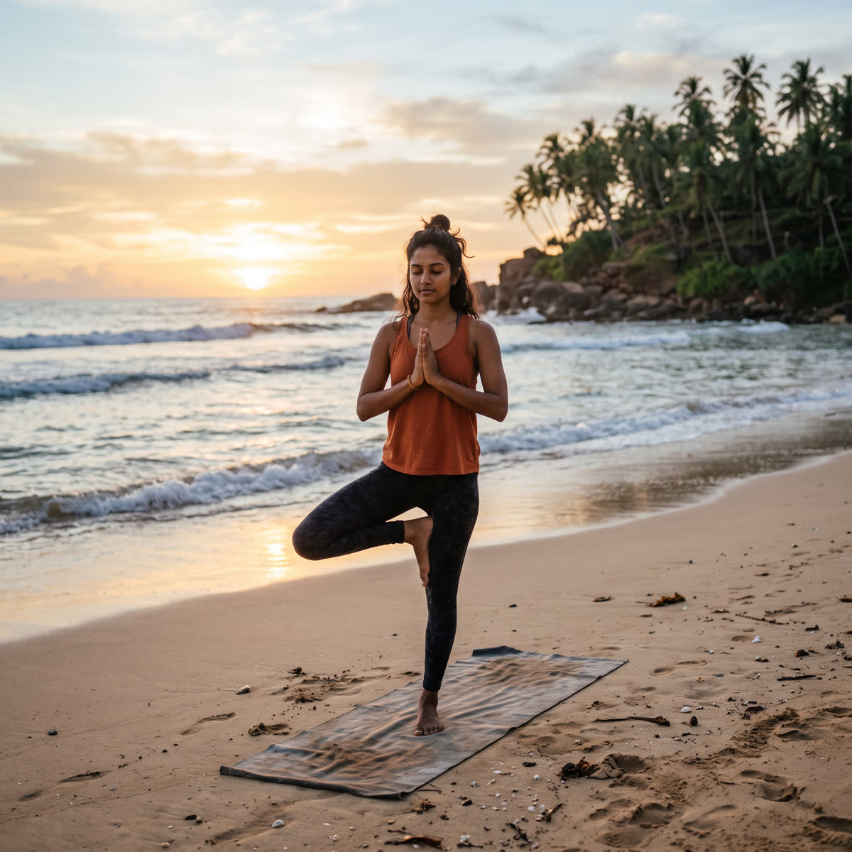 Maria at sunrise yoga
