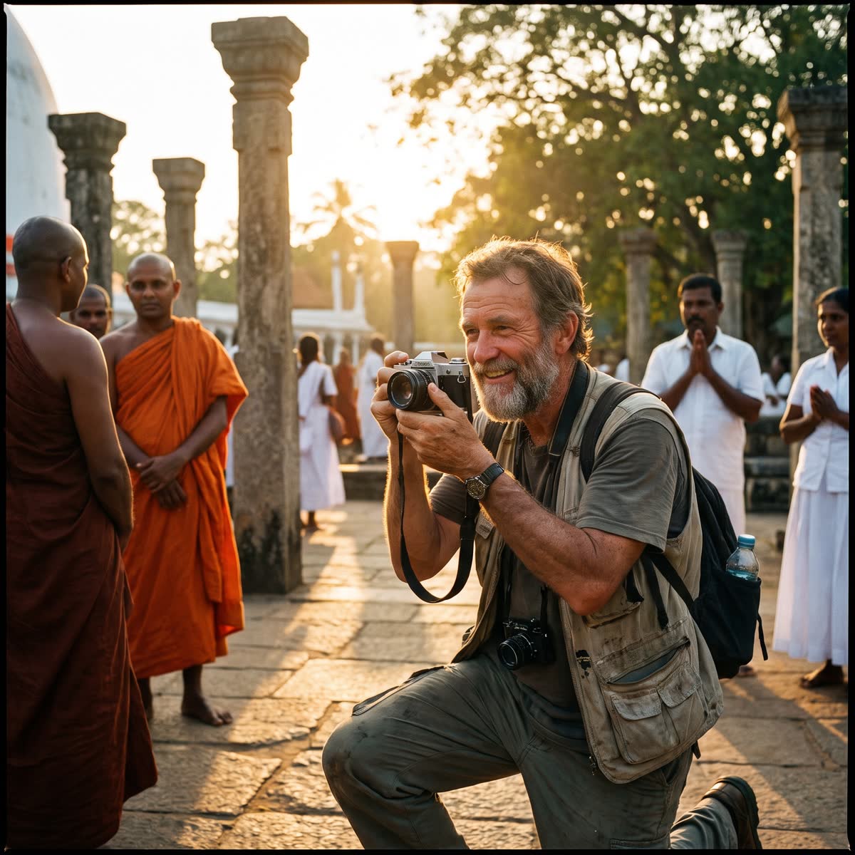 Olivier at temple