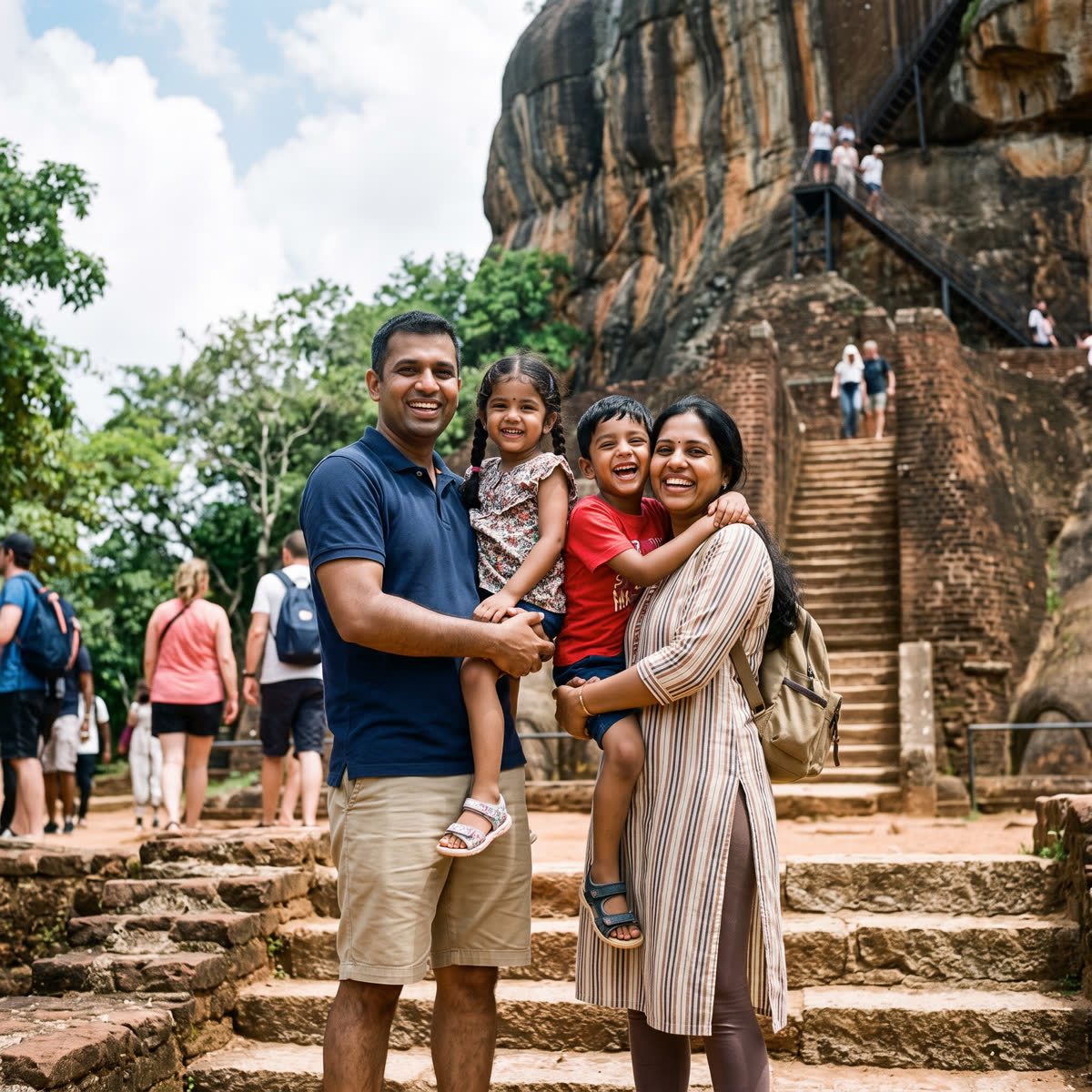 Patel family at Sigiriya
